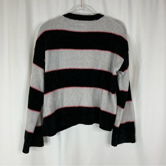 Volcom | Striped Polyester Black Gray Pink Stripe Pullover Sweater Womens Medium - Picture 5 of 5
